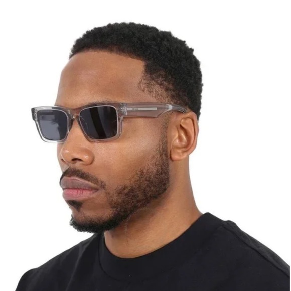 FINAL PRICE NEW PRADA PR 25ZS U430A9 CRYSTAL GREY / BLUE SUNGLASSES - Picture 6 of 8